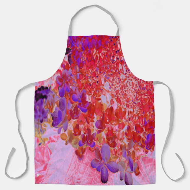 Elegant Purple and Orange Limelight Hydrangea Apron (Front)
