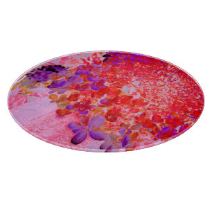 Elegant Purple and Orange Limelight Hydrangea Cutting Board