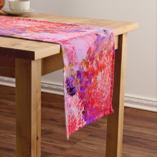 Elegant Purple and Orange Limelight Hydrangea Long Table Runner