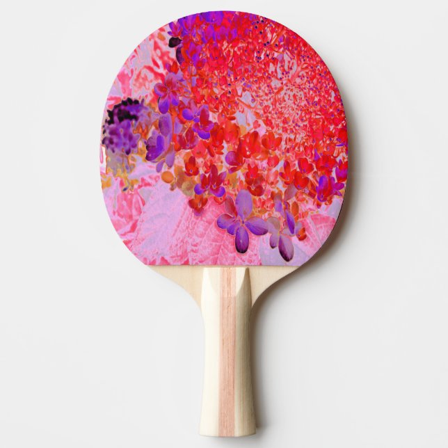 Elegant Purple and Orange Limelight Hydrangea Ping Pong Paddle (Front)