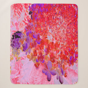 Elegant Purple and Orange Limelight Hydrangea Sherpa Blanket