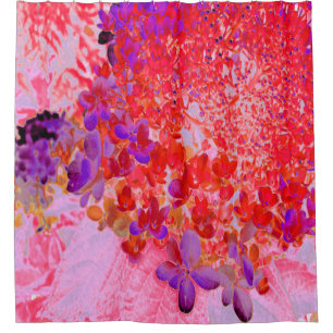Elegant Purple and Orange Limelight Hydrangea Shower Curtain