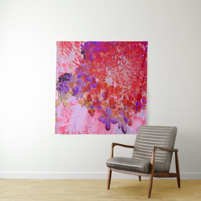 Elegant Purple and Orange Limelight Hydrangea Tapestry (In Situ)