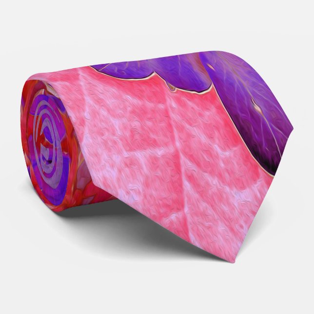 Elegant Purple and Orange Limelight Hydrangea Tie (Rolled)