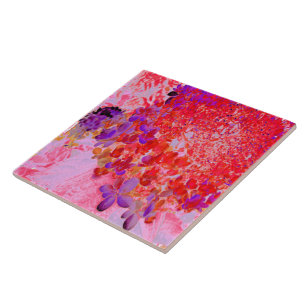 Elegant Purple and Orange Limelight Hydrangea Tile