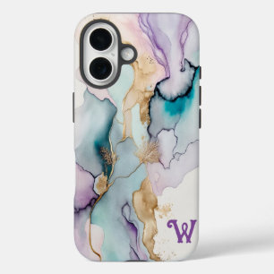 Elegant Purple and Teal iPhone 16 Case