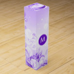 Elegant Purple And White Floral Sparkles Wine Gift Box<br><div class="desc">Elegant abstract purple and white floral swirls glitter and sparkles. Available on other products.</div>
