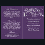 Elegant Purple And White Wedding Ceremony Programs<br><div class="desc">Elegant Purple And White Wedding Ceremony Programs.</div>