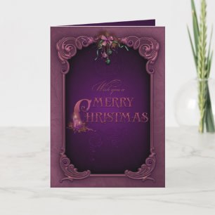 Elegant Purple & Aqua Christmas Card
