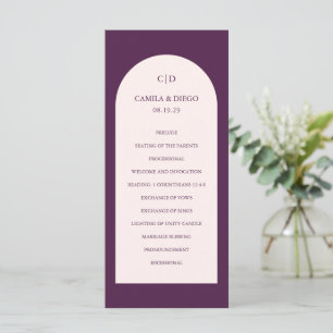 Elegant Purple Arch Modern Wedding Programme