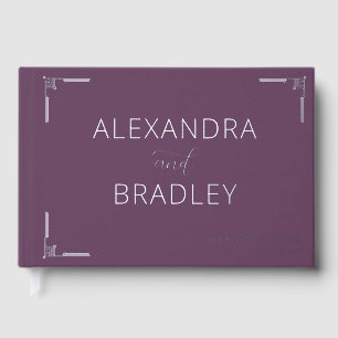 Elegant Purple Architectural Brackets Guest Book