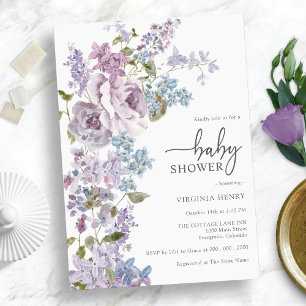 Elegant Purple Baby Shower Invitation