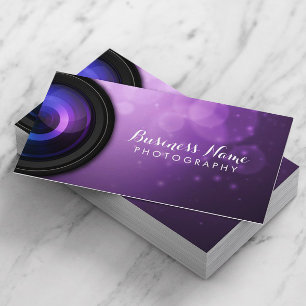 Elegant Purple Background Modern Photography Business Card
