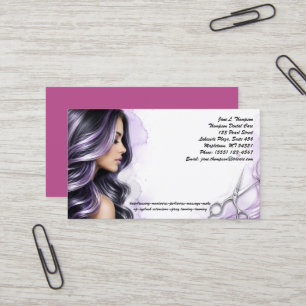 💜 Elegant Purple Beauty Salon Business Card