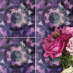 Elegant Purple Black Complex Geometric Pattern Tile<br><div class="desc">This ceramic tile features an intricate geometric pattern that takes centre stage. At the heart of the design is a star-like motif, which is surrounded by multiple layers of complex geometric shapes. The colour palette is dominated by various shades of purple and black, lending the tile an air of mystery...</div>