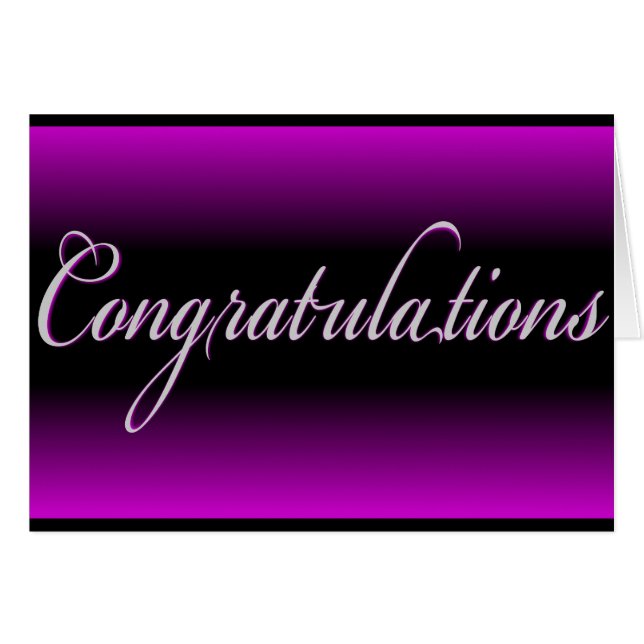 Elegant purple black fade Congratulations card (Front Horizontal)