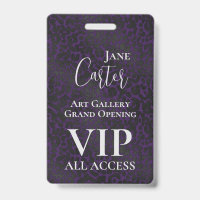 Elegant Purple Black Leopard VIP All Access Pass