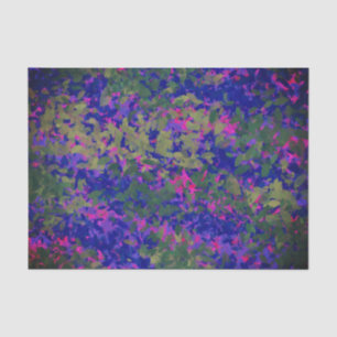 Elegant Purple Blue Garden Hand Painted Tissue Paper