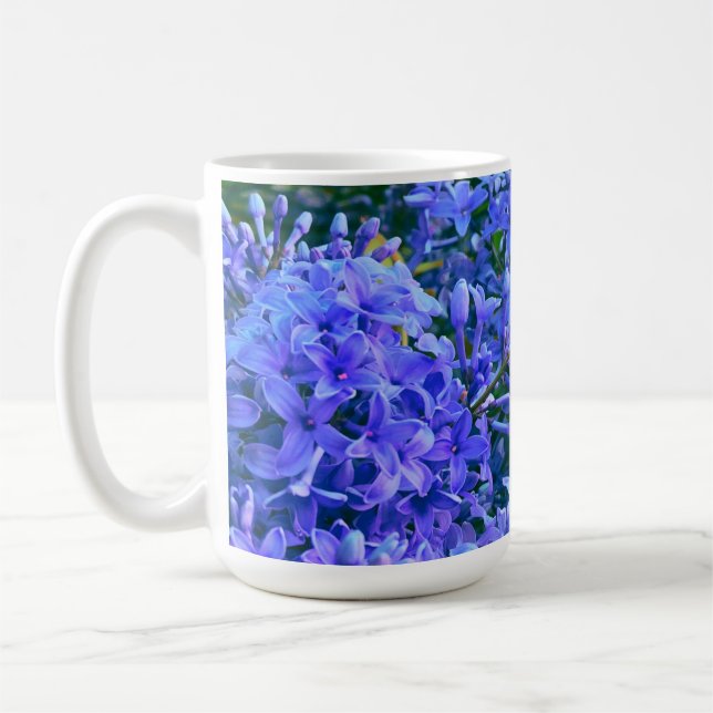 Elegant purple blue lilacs  coffee mug (Left)