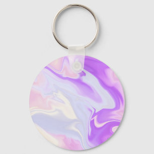 Elegant Purple Blue White Abstract Watercolor Key Ring