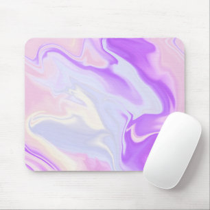 Elegant Purple Blue White Abstract Watercolor Mouse Pad