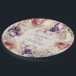 Elegant Purple Blush Pink 70th Birthday Party  Paper Plate<br><div class="desc">Elegant and feminine 70th birthday party paper plates designed with beautiful watercolor floral and butterflies in shades of purple and pink. Customised with the name of the guest of honour in a beautiful script font along with her age. These beautiful party plates can be designed for any age you are...</div>