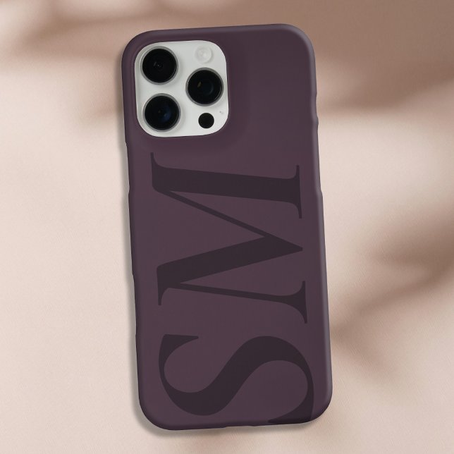 Elegant Purple Bold Initial Monogram Case-Mate iPhone Case (Creator Uploaded)
