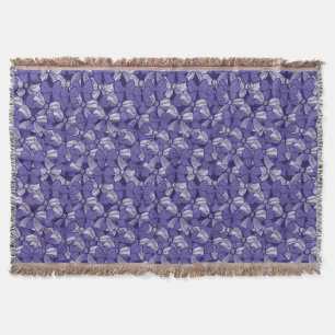 Elegant Purple Bow Pattern Throw Blanket