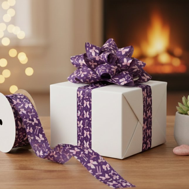 Elegant Purple Bow Ribbon for Gift Wrapping Satin Ribbon (Creator Uploaded)