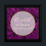 Elegant Purple Bridesmaid Proposal Box<br><div class="desc">Simple,  modern,  elegant,  calligraphy gold and purple Bridesmaid Proposal Box.</div>