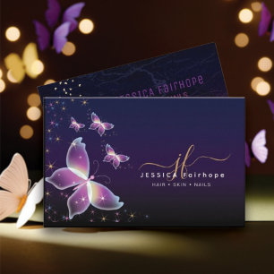  Elegant Purple Bright Butterflies  Business Card