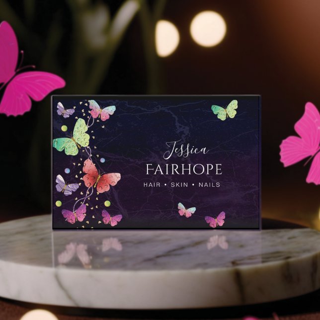  Elegant Purple Bright Butterflies  Business Card (Creator Uploaded)