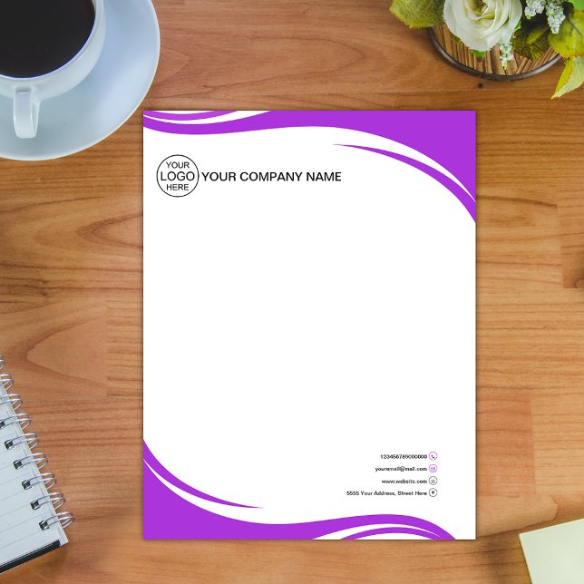 Elegant purple Business logo Custom Letterhead (Creator Uploaded)