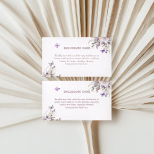 Elegant Purple Butterfly Floral Enclosure Card