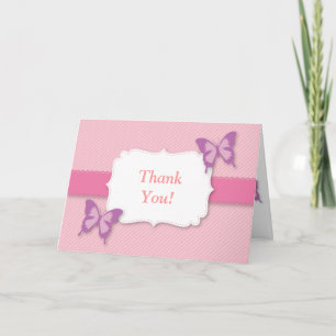 Elegant Purple butterfly thank you baby shower Card