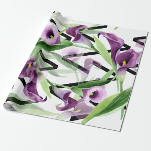 Elegant Purple Calla Flowers Wrapping Paper