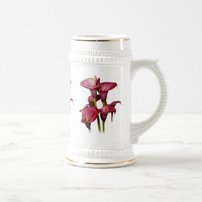 Elegant Purple Calla Lilies Beer Stein (Right)