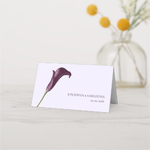 Elegant Purple Calla Lily Flower Wedding Place Card