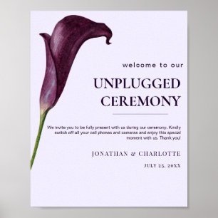 Elegant Purple Calla Lily Flower Wedding Poster