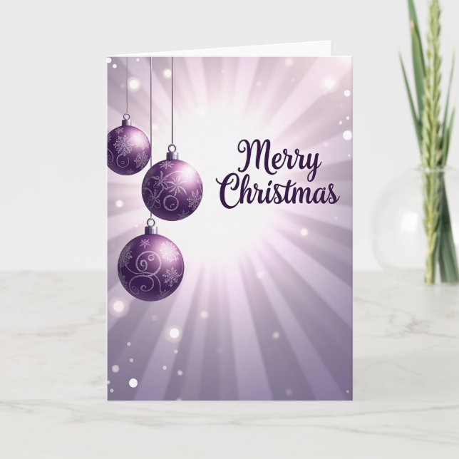 Elegant Purple Christmas Card (Front)