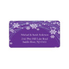 Elegant Purple Christmas Snowflakes Address Label