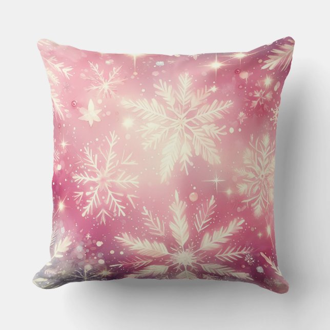 Elegant Purple Christmas Throw Pillow  (Front)