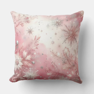 Elegant Purple Christmas Throw Pillow