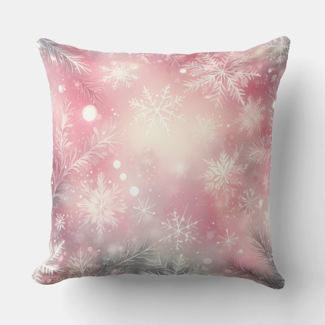 Elegant Purple Christmas Throw Pillow  (Front)