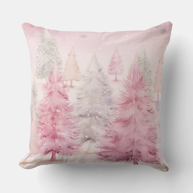 Elegant Purple Christmas Throw Pillow  (Front)