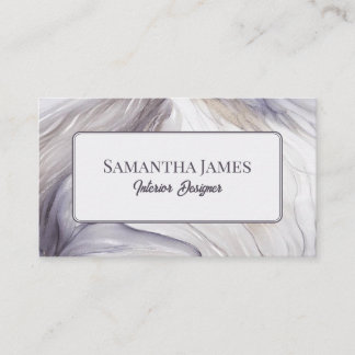 Elegant Purple Cream Flower with Gold Business Card