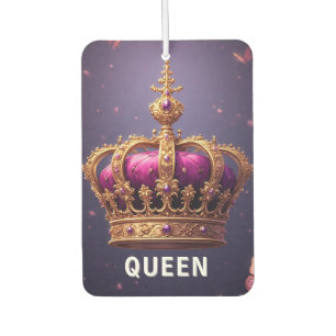 Elegant Purple Crown With Gold Embellishments Car Air Freshener