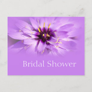 Elegant purple daisy flower bridal shower postcard