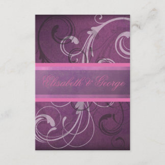 Elegant Purple Damask Swirls RSVP Response Cards