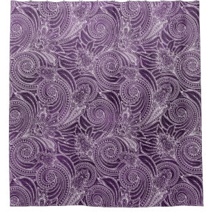 Elegant Purple Damasks Shower Curtain